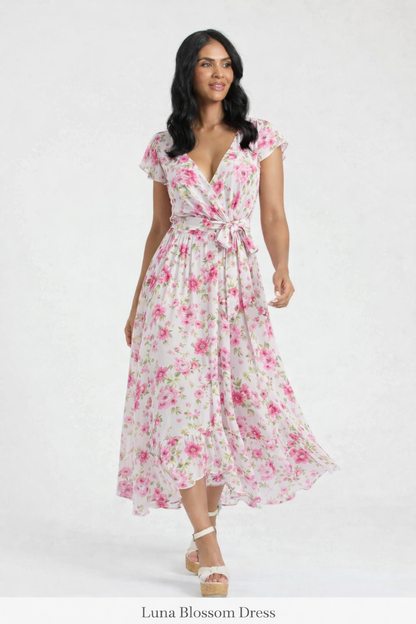 Luna Blossom Dress – Élégance Florale Intemporelle
